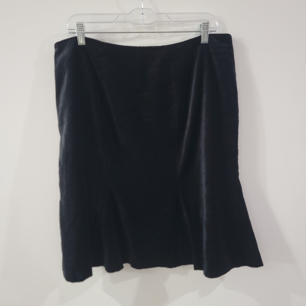 Boden Womens Velvet Skirt Size 12 Black Whimsigoth Y2K Preppy Flare Minimalist